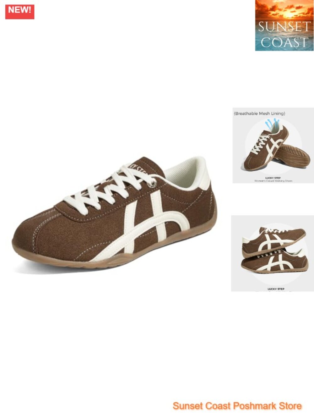 Women's Casual Walking Shoes Thin Sole Lightweight Breathable Lace-Up Cow Suede